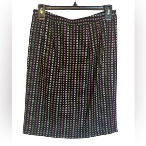 MILLY lamb wool plaid midi  skirt size 4
